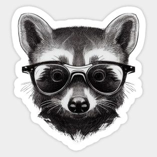 Raccoon with glasses Sticker